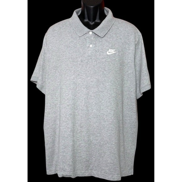 NIKE Men's Gray Short Sleeve Golf‎ Polo Shirt 100% Cotton Top Size XXL - Picture 1 of 11